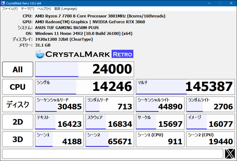 CrystalMaek Retro（ベンチマーク）