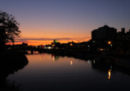 山居橋からの夕日　2010 08