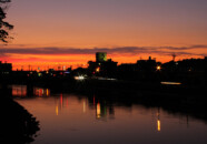 山居橋からの夕日　2010.08